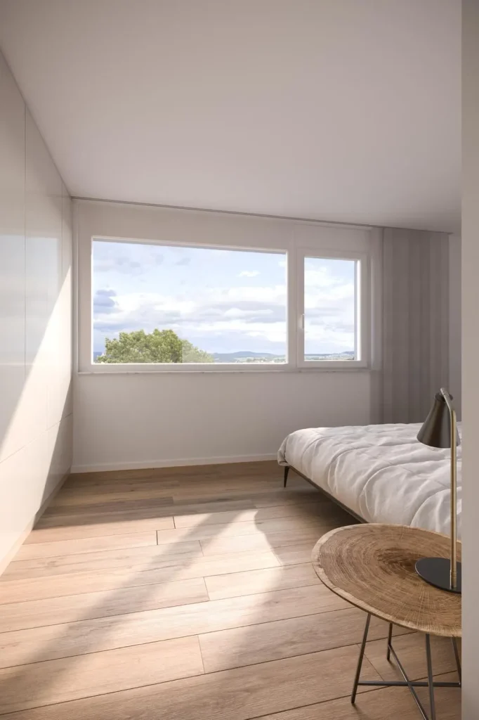 Boswilerhof, Schlafzimmer mit Fernsicht